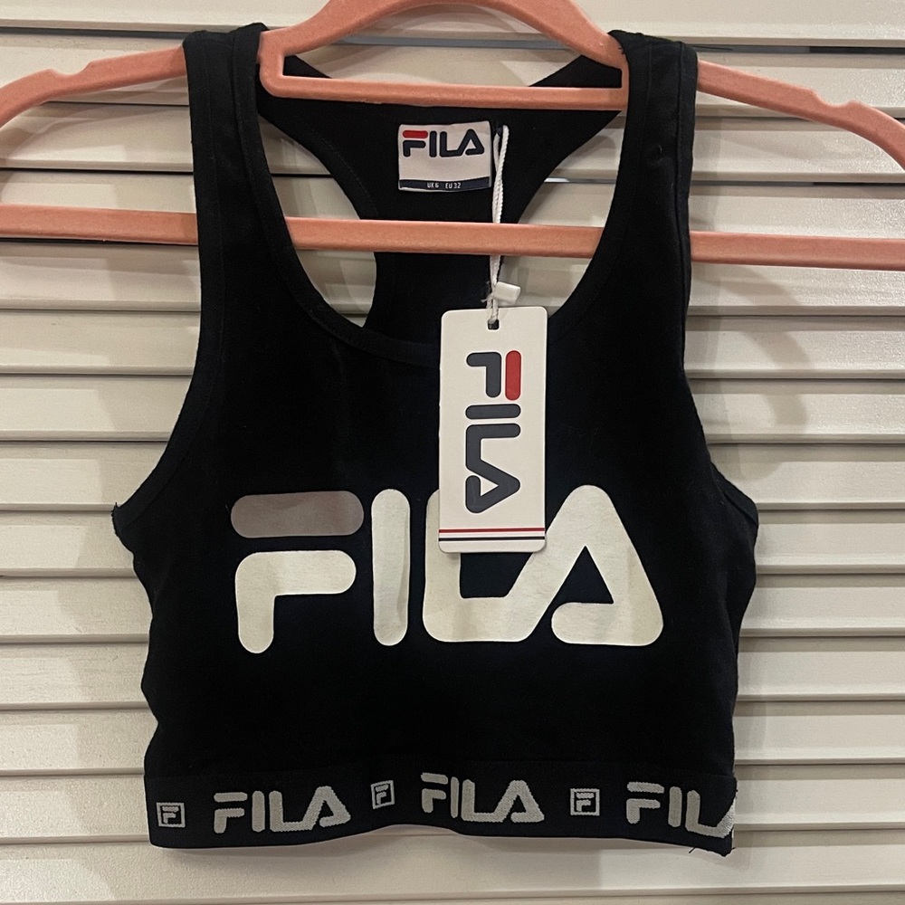 Fila‎ Black Tank Top with Silver Logo
